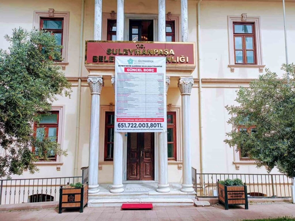 Les dettes transférées de la municipalité de Süleymanpaşa et leurs détails