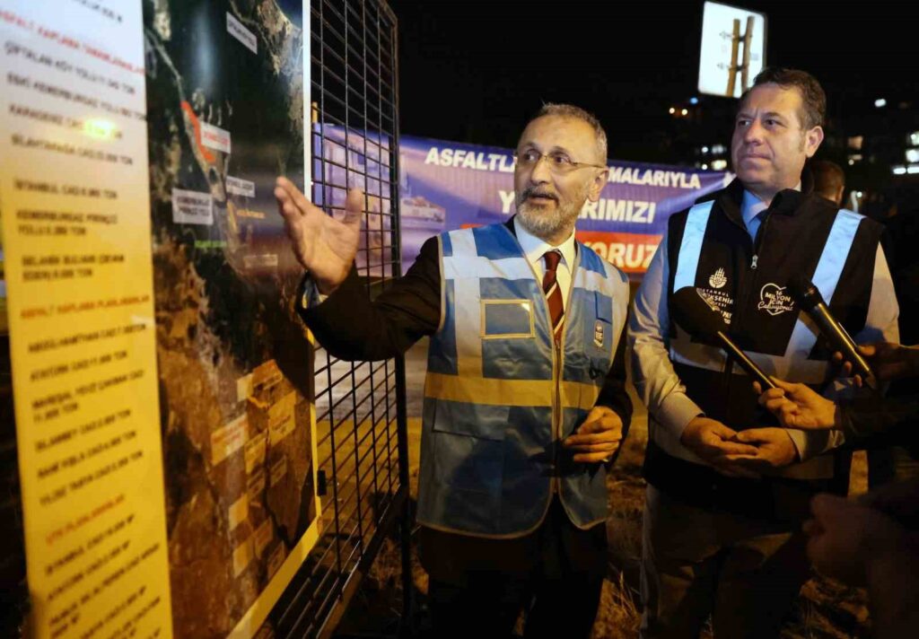 Les travaux de revêtement bitumineux se poursuivent sans interruption à Eyüpsultan sous la coordination de la municipalité métropolitaine d’Istanbul.