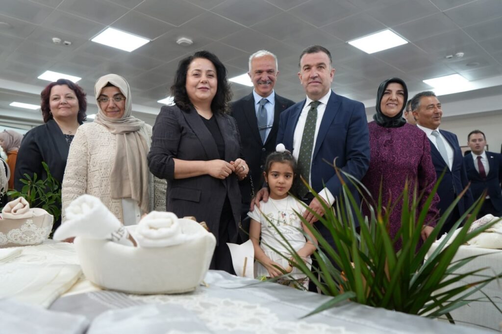 The handicrafts produced by talented women throughout the year were exhibited