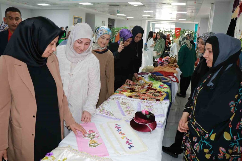 Women displayed their handmade products with care and dedication