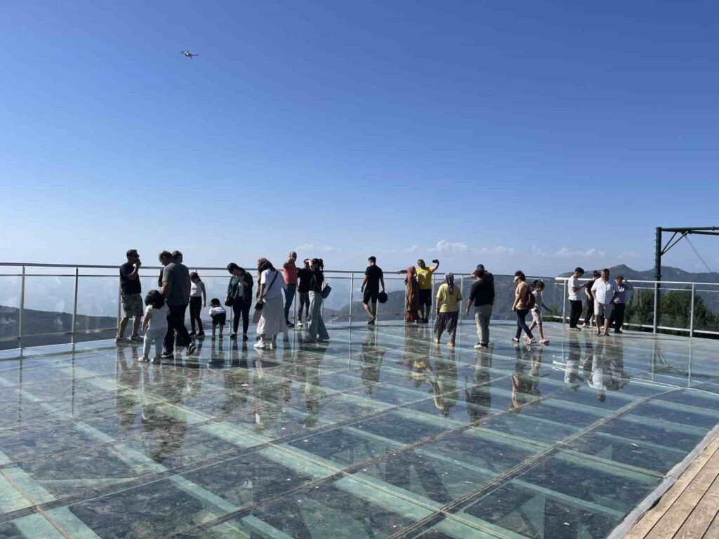 Breathtaking walk on the glass bridge