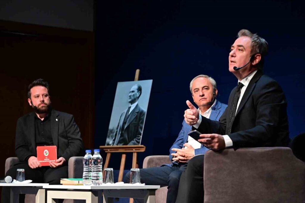 A conversation with Sinan Meydan about Atatürk, women, and children at Kepez Forum.