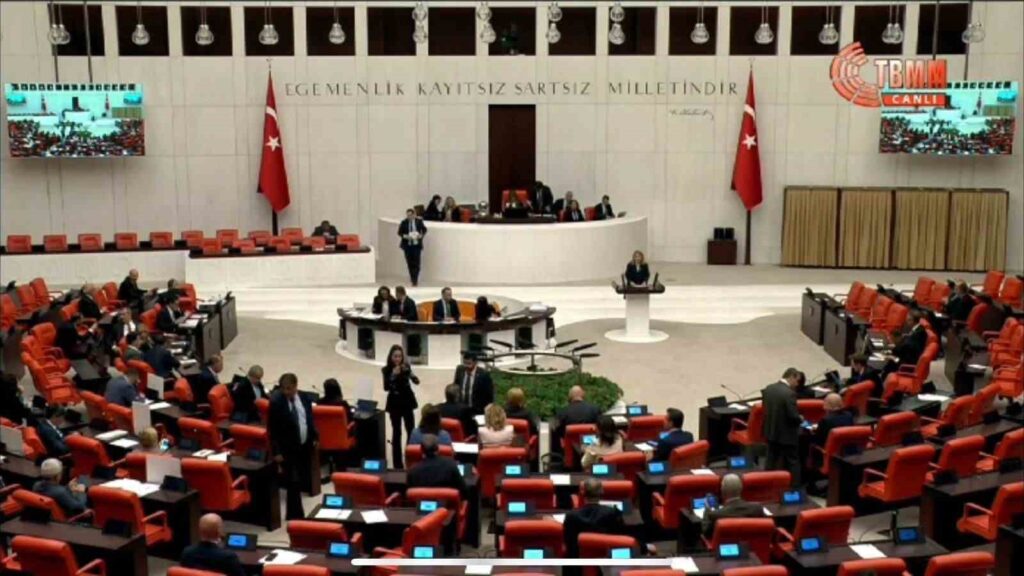 Olmeztoprak spoke at the Grand National Assembly of Turkey.